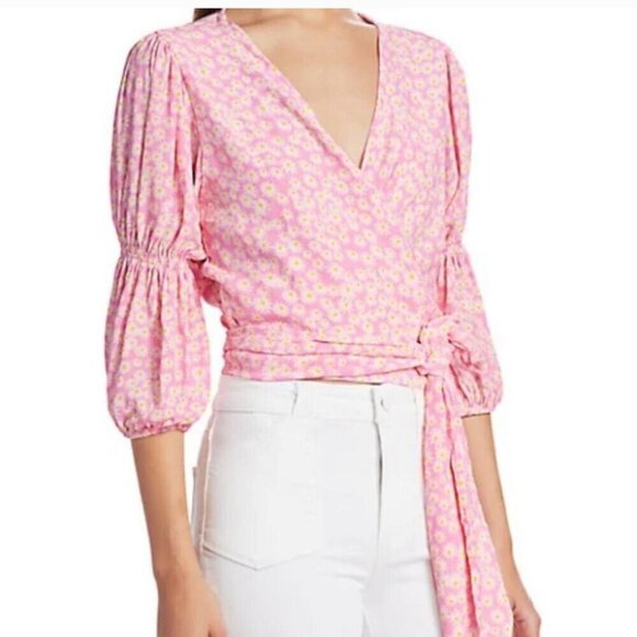 Faithfull the Brand Tops - 🌸 Faithfull The Brand Bisset Pink Daisy Floral Crop Top  Size XS - 2